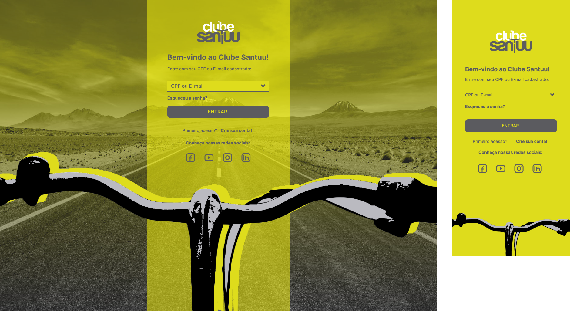 Interface Login / Clube Santuu