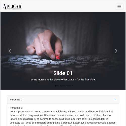 Landing Page da APLICAR